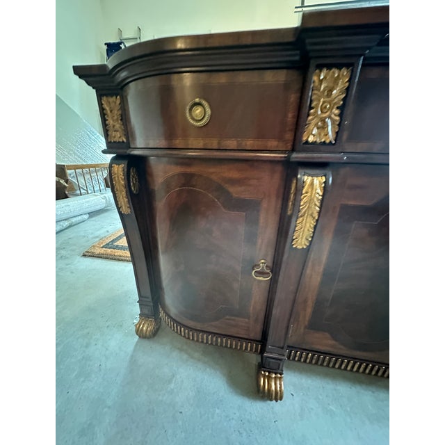 Maitland - Smith Late 20th Century Signed Maitland-Smith Regency Style Mahogany Bow Front Sideboard For Sale - Image 4 of 17