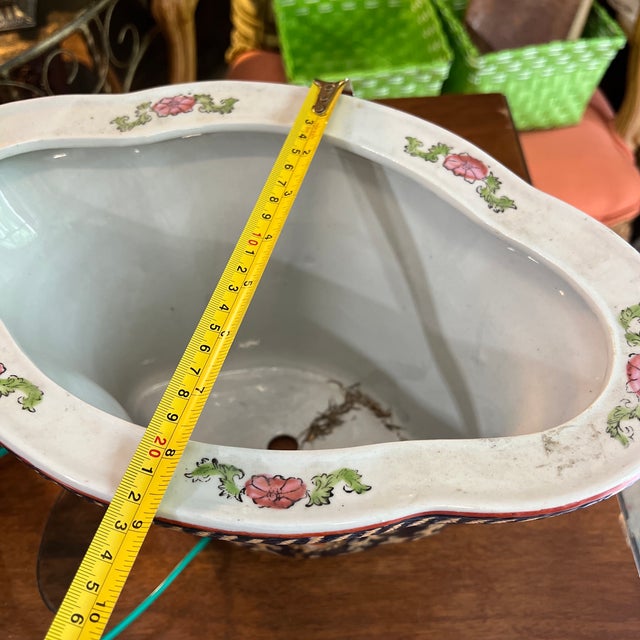 1970s Set of 2, Asian Inspired Peacock Design Umbrella Stand and Vase For Sale - Image 11 of 12