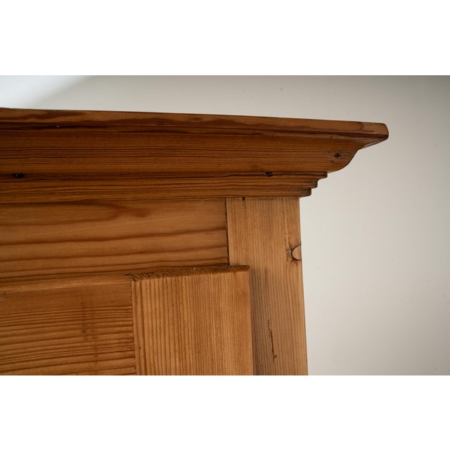 Light Yellow Antique Late 19th Century German Pine Wardrobe with Hanging Rail and Shelf For Sale - Image 8 of 13