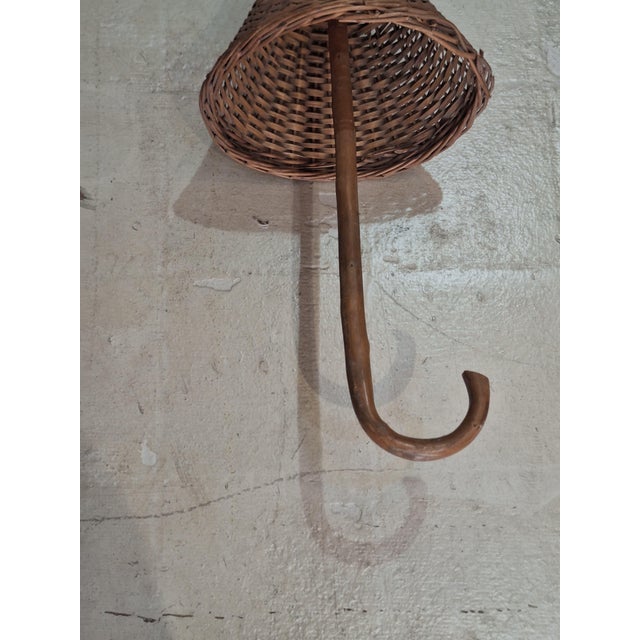 Mid 20th Century Mid-20th Century European Wicker Umbrella Stand, Likely French or Italian 46'' Tall For Sale - Image 5 of 6