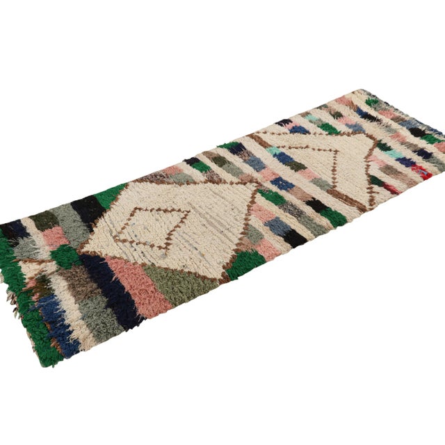 Rug & Kilim Vintage Moroccan Runner Rug With Colorful Stripes and Medallions | Rug & Kilim For Sale - Image 4 of 7
