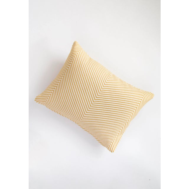 This yellow and white chevron pillow would accent any sofa or chair with elegance and grace. Measuring 12" x 16" this...