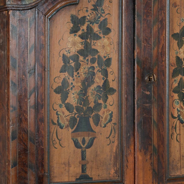 Wood 19th Century Swedish Original Painted Secretary Bureau, Dated 1850 For Sale - Image 7 of 13