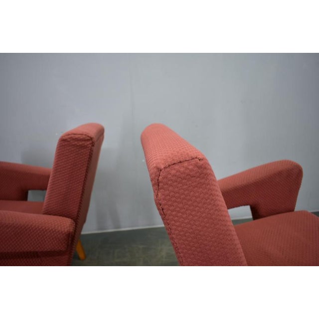 Maroon Vintage Armchairs, Former Czechoslovakia, 1960s, Set of 2 For Sale - Image 8 of 18