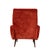 1950s Mid-Century Modern Italian Reclining Armchair in Red Velvet, 1950s For Sale - Image 5 of 10