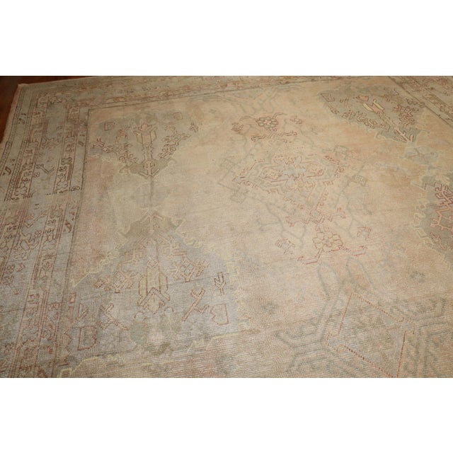 Zabihi Collection Muted Antique Turkish Oushak Rug For Sale - Image 10 of 11
