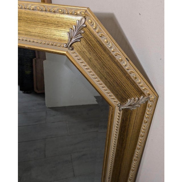 Hollywood Regency Vintage Bombay Company Allegro Octagonal Gilt Mirror For Sale - Image 3 of 5