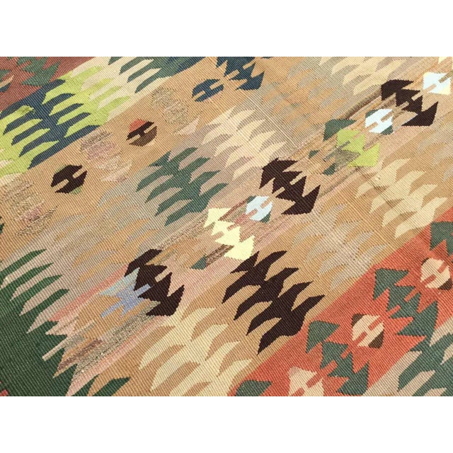 Neutral Color Handmade Kilim Rug - 116.5" X 74" For Sale - Image 4 of 11