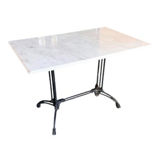 Antique French Bistro Table With Marble Top For Sale