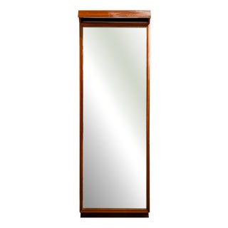 Vintage Italian Teak Entrance Mirror, 1950s For Sale