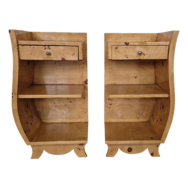 Art Deco Line Bedside Tables, 1980s, Set of 2 For Sale