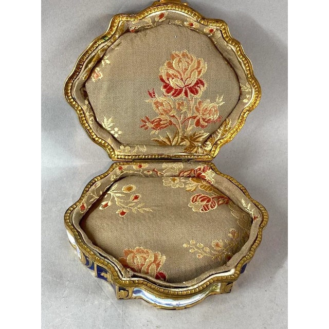 19thC French Sevres Royal Blue Gold Porcelain Box For Sale - Image 14 of 15