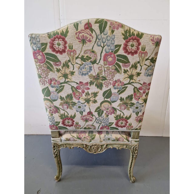 French Lounge Chair with Detailed Carvings For Sale - Image 3 of 9