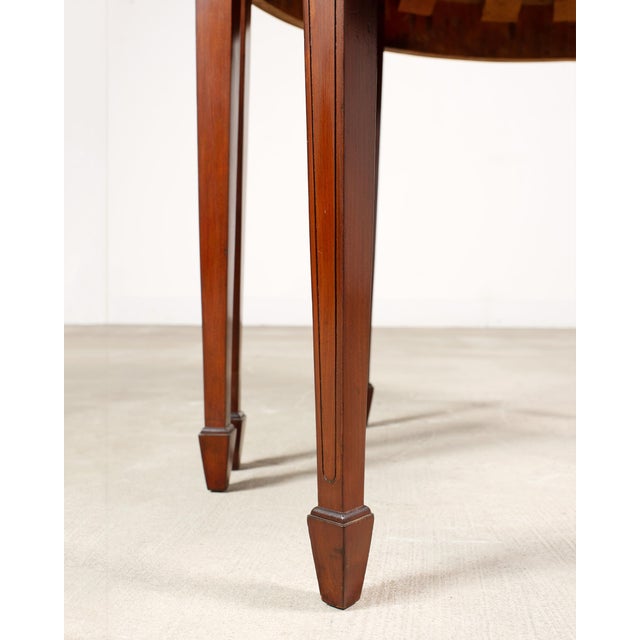 Pair of Georgian Style Mahogany Demilune Console Tables For Sale - Image 9 of 17