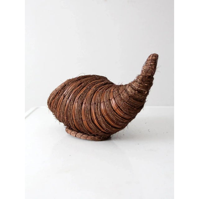Vintage Woven Cornucopia Basket For Sale - Image 11 of 13