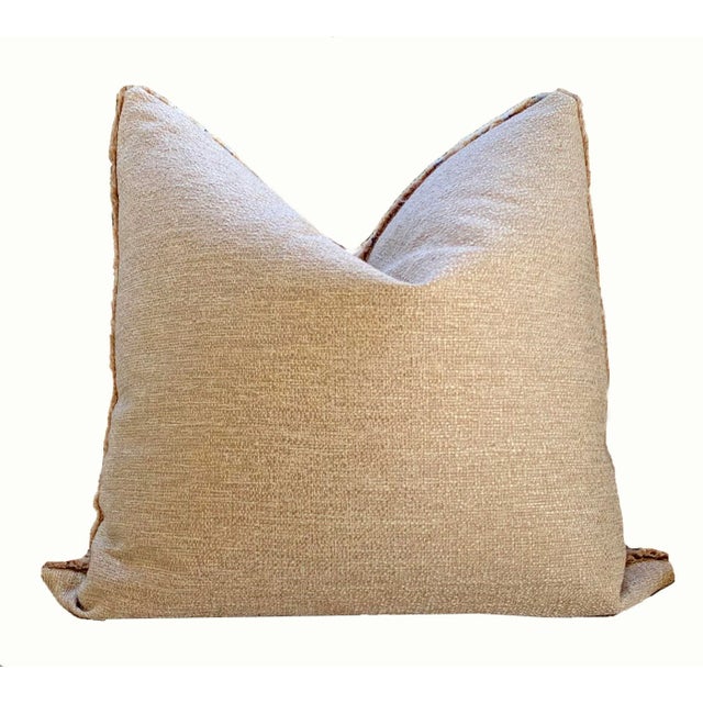 Tan and Ivory Faux Fur Pillow Covers - A Pair For Sale - Image 4 of 6