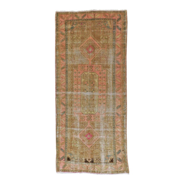 Distressed Vintage Persian Rug For Sale