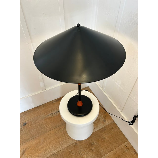 Vintage Postmodern Metal and Wood Table Lamp For Sale - Image 4 of 9