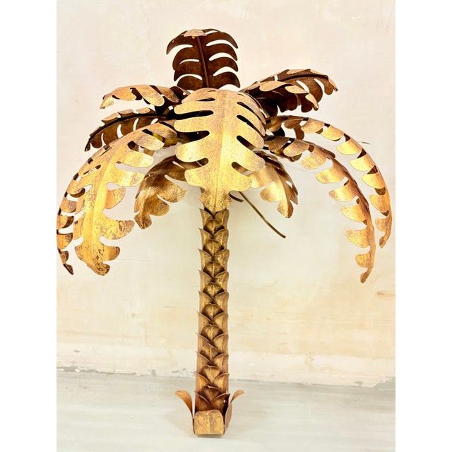 Gold Palm Tree Wall Sconces, 1970s, Set of 2 For Sale - Image 8 of 14