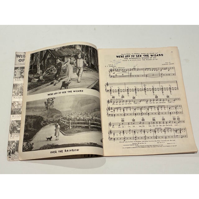 1930s 1939 “Wizard of Oz” Souvenir Music Album | Vintage Film Sheet Music Book For Sale - Image 5 of 11