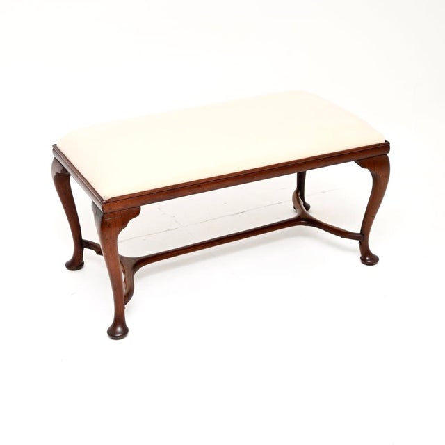 Wood Antique English Georgian Bench, 1890s For Sale - Image 7 of 7