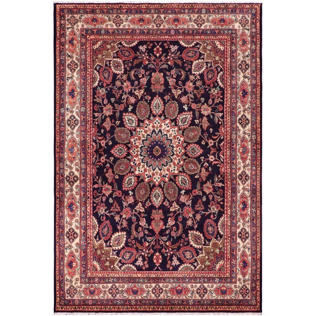 Antique Ardbeel Blue/Beige Wool Rug - 6'11'' X 10'5'' For Sale - Image 10 of 10