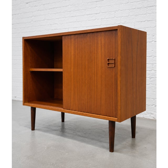 Mid Century Modern Teak Jr. Credenza | Danish Storage Entryway Cabinet, Circa 1960's For Sale - Image 14 of 15