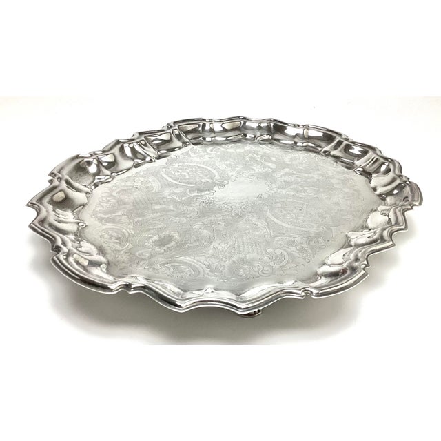 Vintage F B Rogers Silver Plated Oval Footed Tray. This tray is in really nice condition. It measures 14 1/2 inches wide...