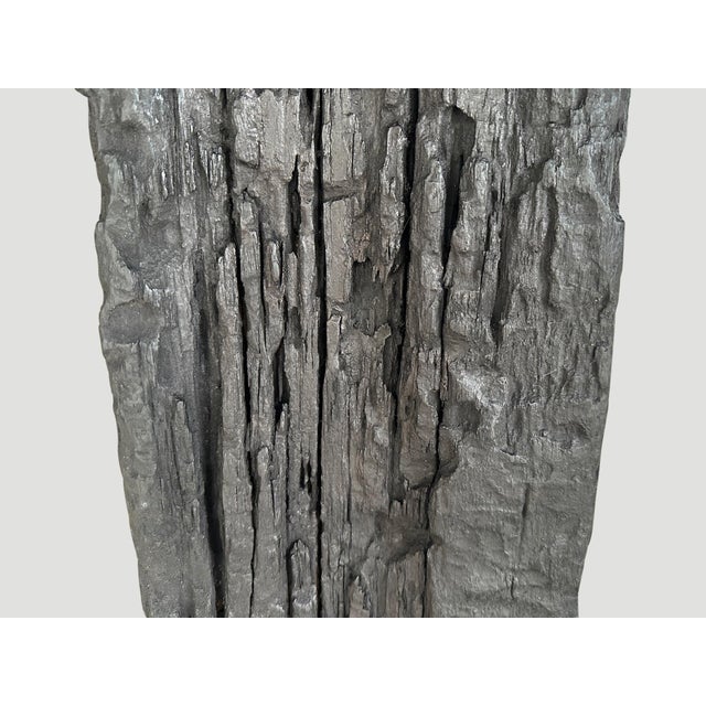 2010s Andrianna Shamaris Charred Iron Wood Frame Mirror For Sale - Image 5 of 5