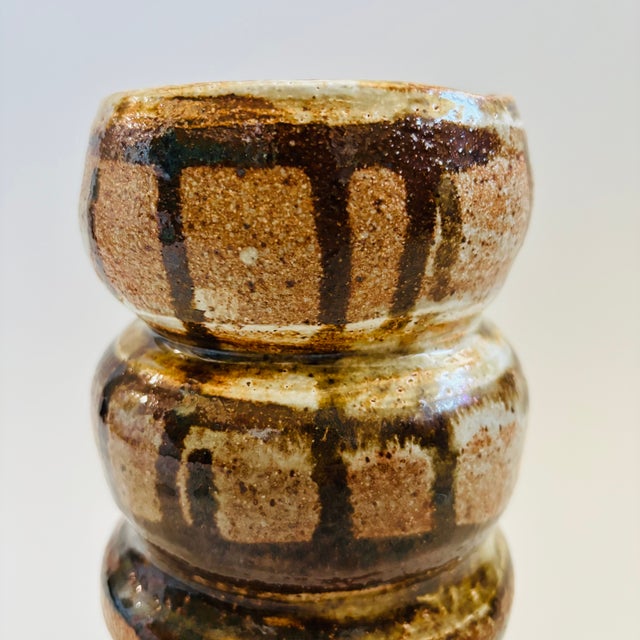 Contemporary Large Hooped Studio Pottery Vase For Sale - Image 3 of 10