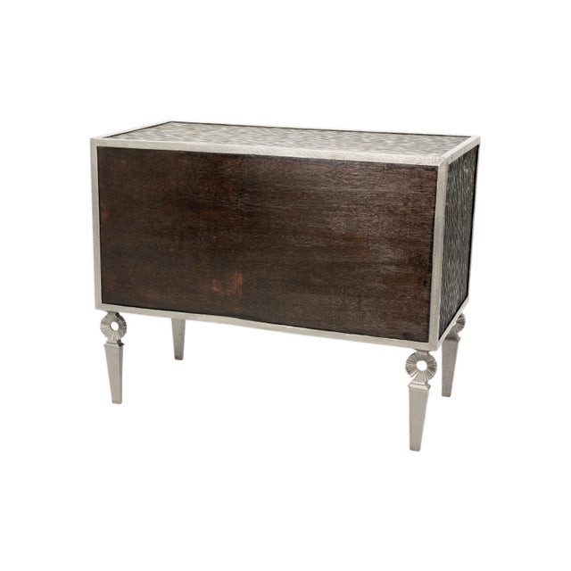 Silver Global Views Silver Framed Artisan Two Drawer Bedroom Chest For Sale - Image 8 of 8