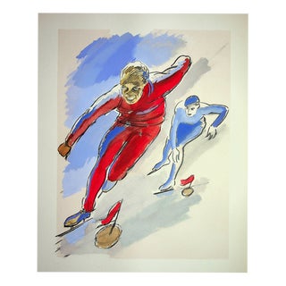 Milivoj Uzelac, Ice Skates, 1932, Lithograph For Sale