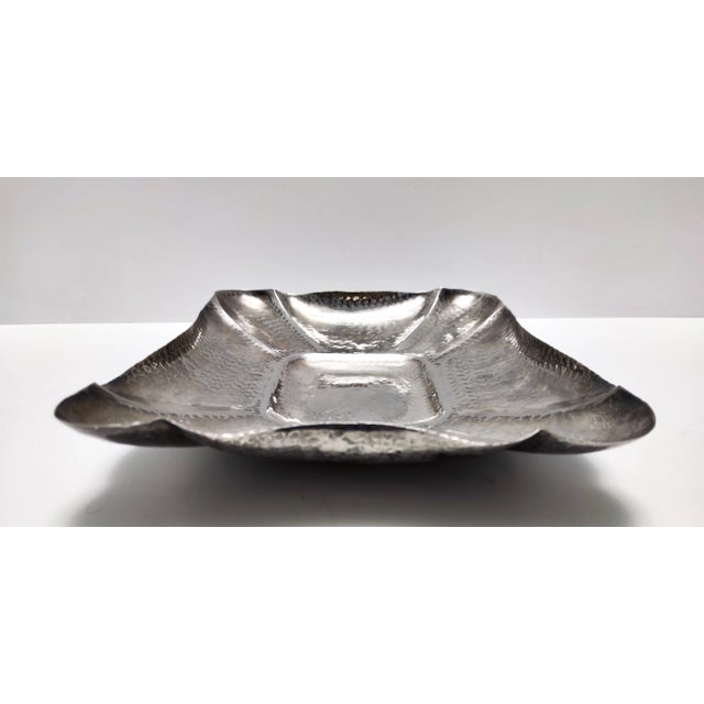 Mid-Century Modern Vintage Italian Embossed Silver Plated Tray by Olri, 1950s For Sale - Image 3 of 11