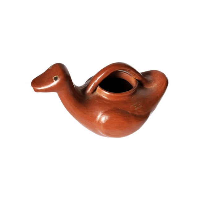 1970s Vintage South American Primitive Red Ware Bird Watering Pitcher For Sale - Image 4 of 4