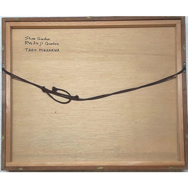 Art Deco Original Taizo Minekawa 'Stone Garden Ryoanji Japanese Temple Dyed Textile Print For Sale - Image 3 of 13