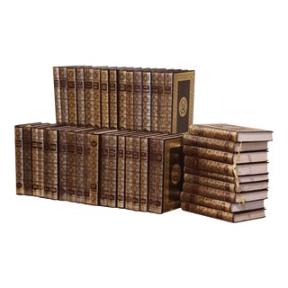 Brown Bound French Language Decorative Books Dated 1968, Set of 43 For Sale