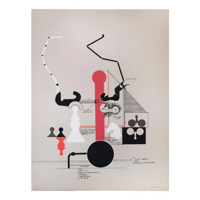 Mario Persico, Verticalism, Original Lithograph, 1970 For Sale