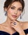 18k White Gold Blue Sapphire & Diamond Floral Ring & Earrings Set, 3 Pieces For Sale - Image 4 of 4