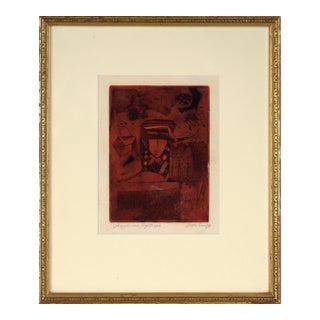 "Juggler on a Tightrope" Etching in Ink on Paper by Richard H. Swift Jr. For Sale