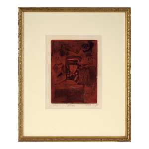 "Juggler on a Tightrope" Etching in Ink on Paper by Richard H. Swift Jr.