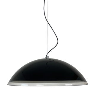 Large Space Age Pendant Light in Black by Iguzzini for Guzzini, Italy, 1980s For Sale
