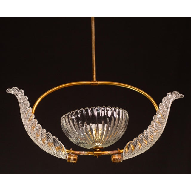 Transparent Barovier E Toso Pendant Light, 1940 For Sale - Image 8 of 12