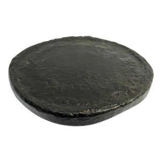 Early 20th Century Primitive Black Limestone Handcrafted Plateau/Charger For Sale