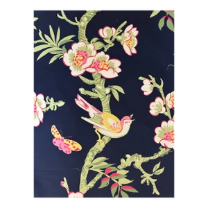 Thibaut Yukio Navy Cotton Sateen Fabric 1 1/2 Yards Fabric 100% Cotton Sateen