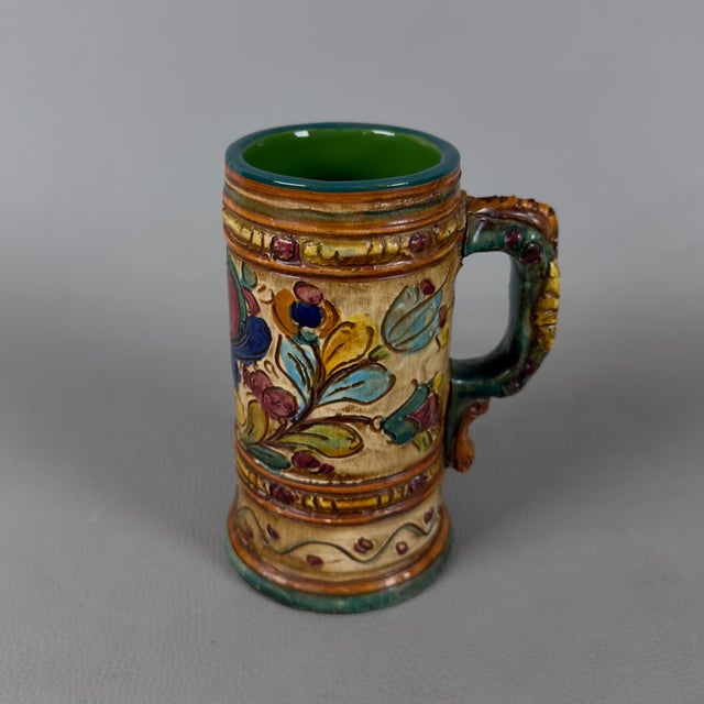 Vintage Hand-Painted Majolica Beer Mugs from Deruta Mancinelli, 1970s, Set of 4 For Sale - Image 4 of 11