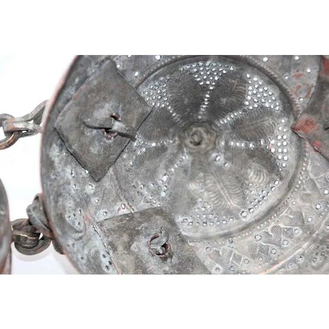 Metal Antique Indian Copper Pandan Betel Box, Mughal Revival, Pierced Dome Lid For Sale - Image 7 of 13