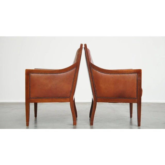 Set of Art Deco Armchairs in Cowhide For Sale - Image 4 of 13