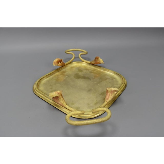 Art Nouveau Bronze Serving Tray with Calla Lilies, Early 20th Century For Sale - Image 18 of 18