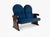 1970s Vintage Art Deco Loveseat with Blue Upholstery, 1970 For Sale - Image 5 of 5