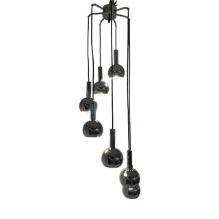 7-Light Chrome Cascade Lamp by Richard Essig, 1970s For Sale